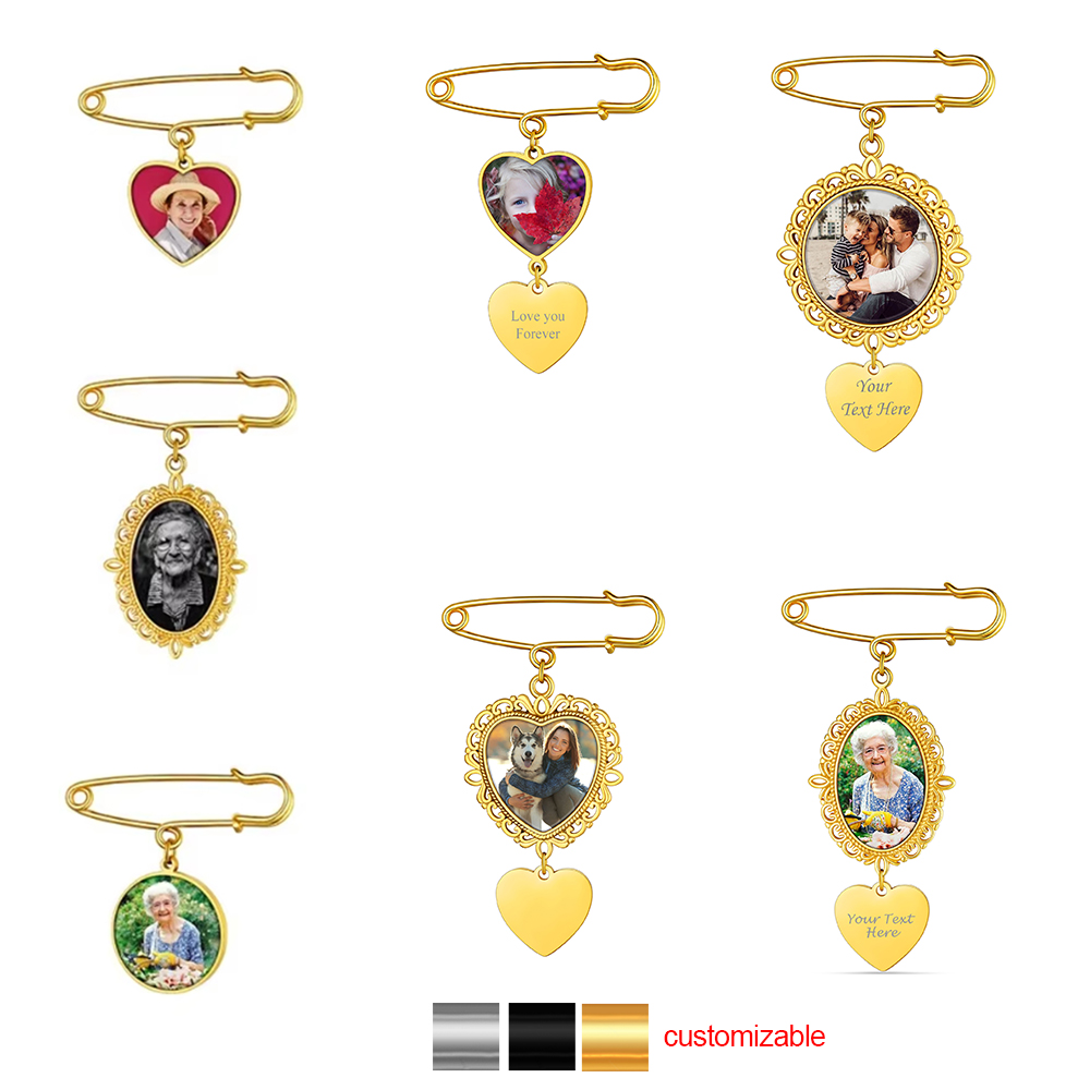 Photographic Memory - U7 Custom Photo Brooches Wedding Bouquet