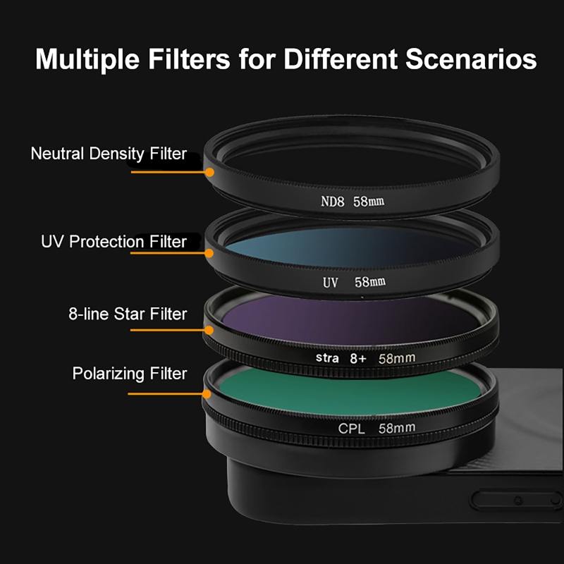 4 in 1 Lens 58mm Mobile Phone  - Nd Filter Set recension och pris