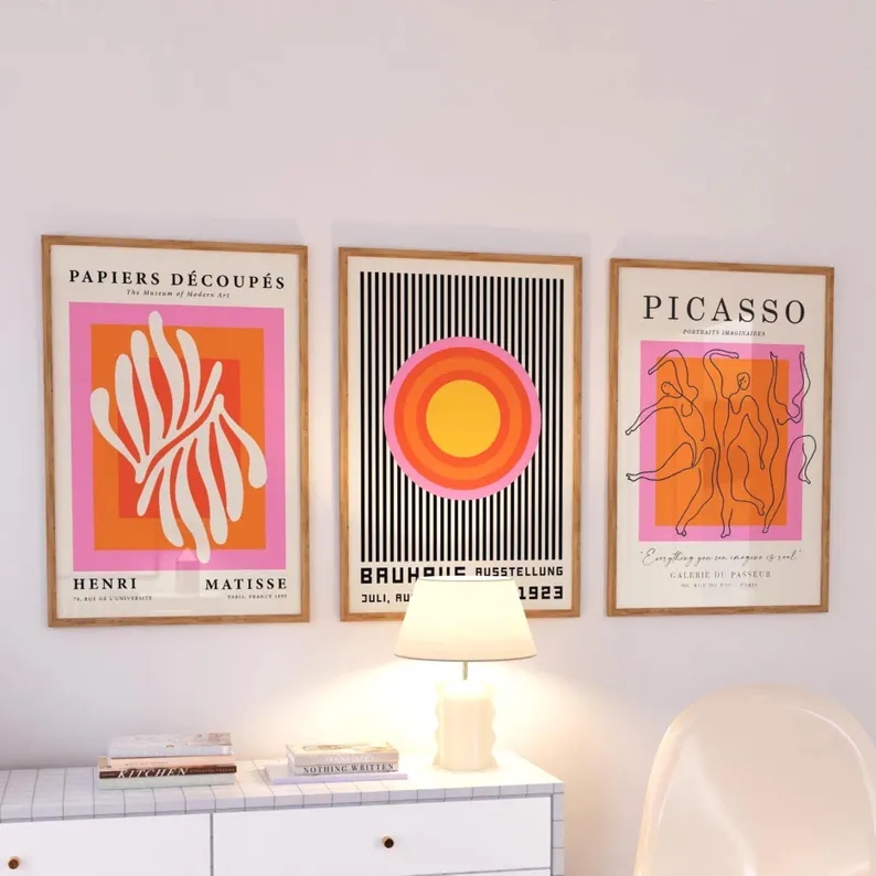 3pcsModern Orange  Bauhaus And - Photography Interior recension och pris