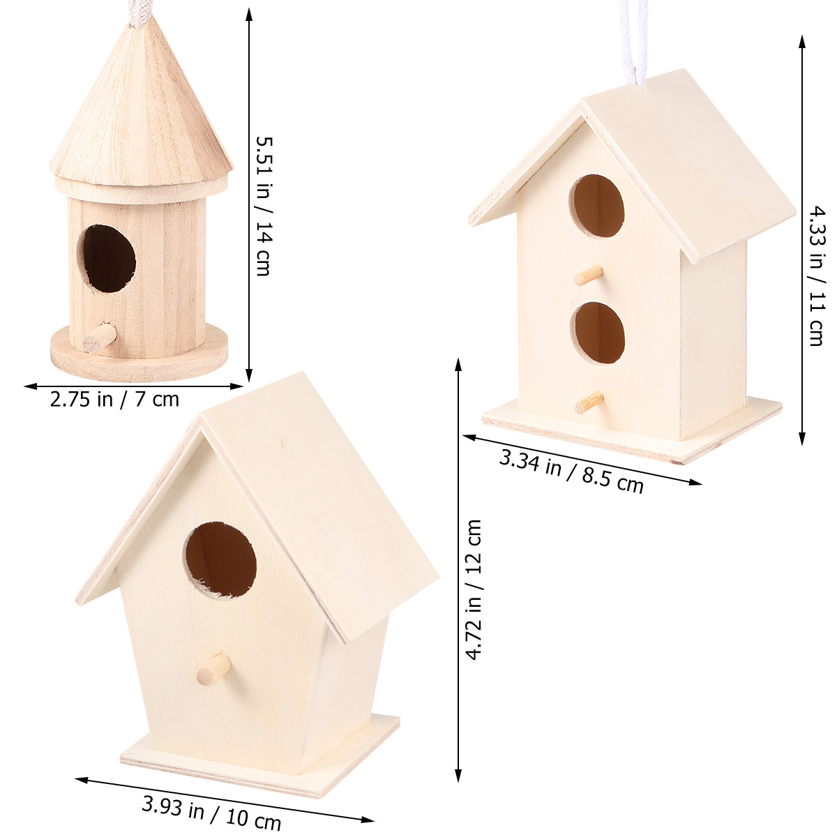 3Pcs Light Yellow Wooden Bird  - Photography Yellow Light recension och pris