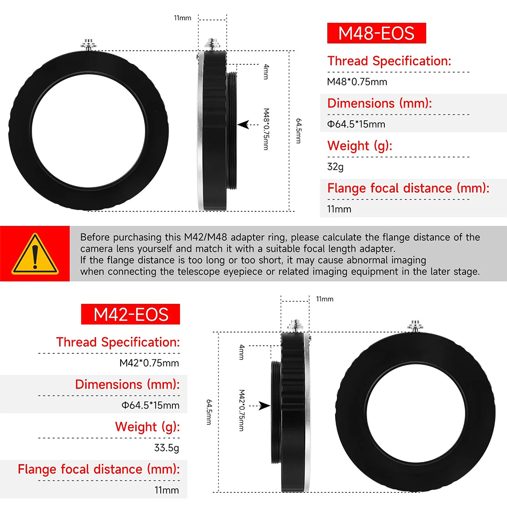EYSDON M42/ M48 To EOS Camera  - Lens Adapter Ring recension och pris